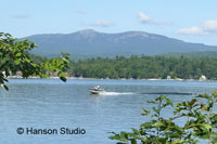 Newfound Lake, NH - Mt. Cardigan and Boat